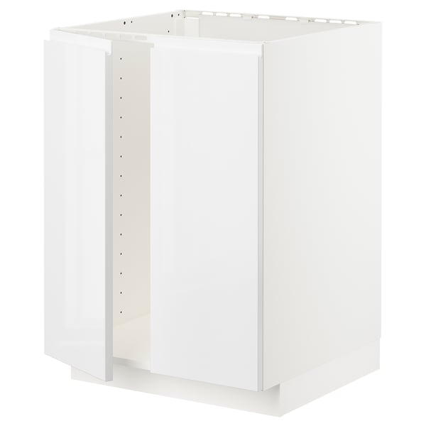 White METOD kitchen cabinet, modern design with sleek handles, all-white color, rectangular shape.