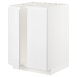 White METOD kitchen cabinet, modern design with sleek handles, all-white color, rectangular shape.