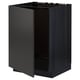 Black METOD kitchen cabinet, sleek design, wooden texture, rectangular, open front.