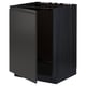 METOD black kitchen cabinet, modern and sleek, with handle-less door and square shape.