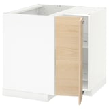 White METOD kitchen cabinet with light ash doors.