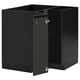 METOD Corner base cabinet with shelf, black-grey/Upplöv matt anthracite, 88x88 cm
