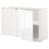 A white ikea METOD kitchen cabinet. Its a sleek, modern design with a glossy finish and no visible handles.