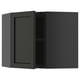 METOD kitchen cabinet, black-stained wood, rectangular, single-door design, adjustable shelf.