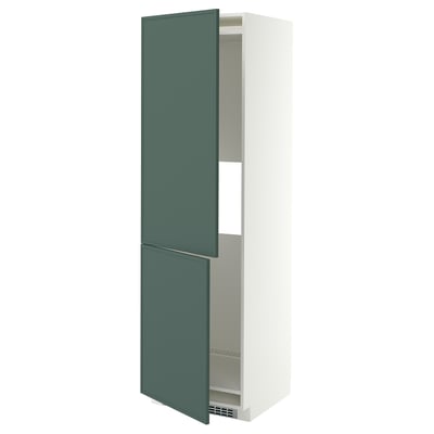 METOD Hi cab f fridge or freezer w 2 drs, white/Aspudden dark grey-green, 60x60x200 cm