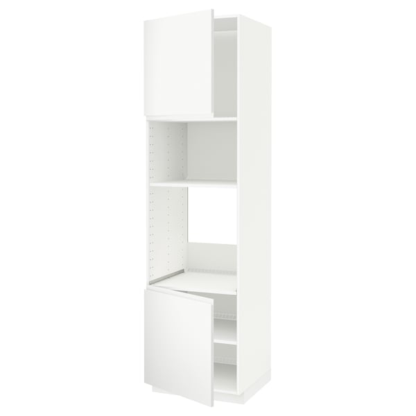 A white METOD kitchen unit with adjustable shelves.