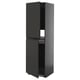 Modern black kitchen cabinet set with sleek doors and integrated handles.