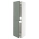 Green high cabinet from METOD kitchen system, modern design with adjustable shelves.