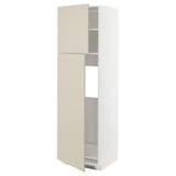 METOD kitchen cabinet, beige, tall, square, minimalist.