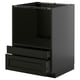 METOD / KNIVSHULT Base cabinet f combi micro/drawers, black-grey/Lerhyttan black stained, 60x60 cm