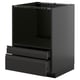 METOD / KNIVSHULT Base cabinet f combi micro/drawers, black-grey/Upplöv matt anthracite, 60x60 cm