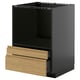 METOD / KNIVSHULT Base cabinet f combi micro/drawers, black-grey/Voxtorp oak effect, 60x60 cm