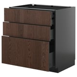 Brown drawers, gray cabinet