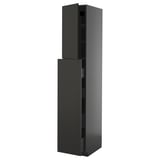 A dark grey METOD kitchen cabinet with sleek, modern design and multiple compartments.