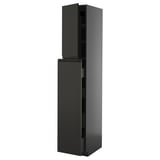 A black METOD kitchen cabinet with a modern design and integrated handles.