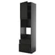 A black METOD kitchen storage unit with a cupboard, shelf, and drawer. Its modern and functional.