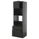 Modern black kitchen cabinet, METOD series, with adjustable shelves, smooth drawers, and sleek matte finish.