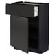Modern black METOD kitchen cabinet with pull-out drawer, sleek matte finish, and integrated handle.