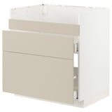 Cream METOD kitchen cabinet with drawers & sleek design.
