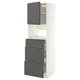 IKEA METOD kitchen unit, white & grey, drawers open, modern design.