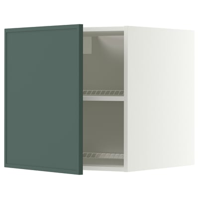 METOD Top cabinet for fridge/freezer, white/Aspudden dark grey-green, 60x60 cm