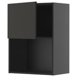 Grey METOD wall cabinet, modern, two sections, matt black.