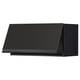 Black modern kitchen cabinet with sleek, matte finish and integrated handle, part of the METOD system.