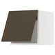 A modern kitchen cabinet in white with a dark brown door. The cabinet has a sleek design with a flat-panel door.