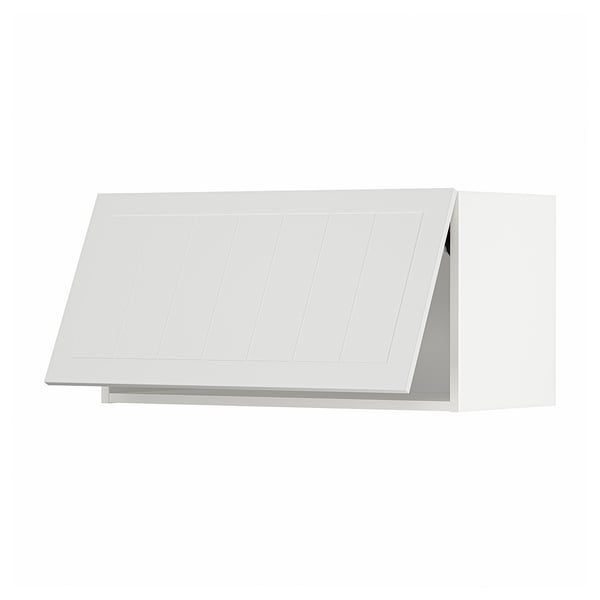 White METOD kitchen cabinet with stensund fronts, rectangular shape, minimalist design, and smooth surface.