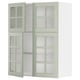 METOD kitchen with green stensund glass doors, modern design, sturdy construction, adjustable shelves.
