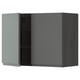 Modern grey kitchen cabinet open