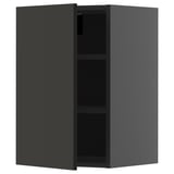 A dark gray METOD kitchen wall cabinet with a single adjustable shelf and a reversible door.