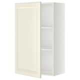 A METOD off-white kitchen cabinet with a classic design. Its rectangular, featuring a smooth door and adjustable shelves inside.