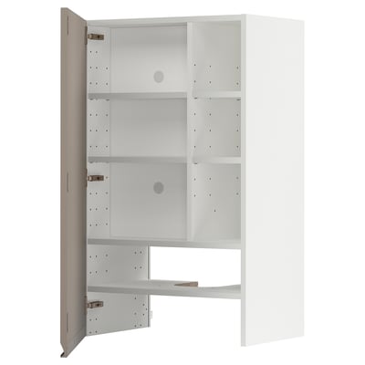 White METOD kitchen unit, 3 adjustable shelves, modern design, handle-less.