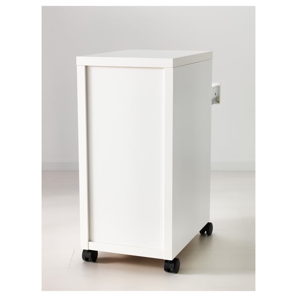 MICKE Drawer unit on castors, white, 35x75 cm
