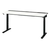 MITTZON desk. Black legs, white top, rectangular, adjustable height.
