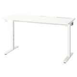 MITTZON desk, white. Modern, rectangular, adjustable height. Crafted from fiberboard with powder coat finish.