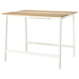 MITTZON modern desk, light wood, metal legs, rectangular, clean design.