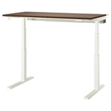 MITTZON desk, white and brown, rectangular, adjustable height, durable surface.