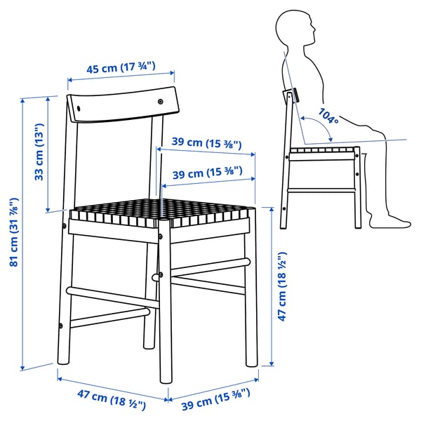 Illustration with measurements for the product: NACKANÄS.