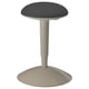 A modern, height-adjustable nylon stool, gray with a round seat and base, designed for active sitting.