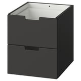 NORDLI black chest of drawers, modern rectangular design with two drawers, sleek finish.