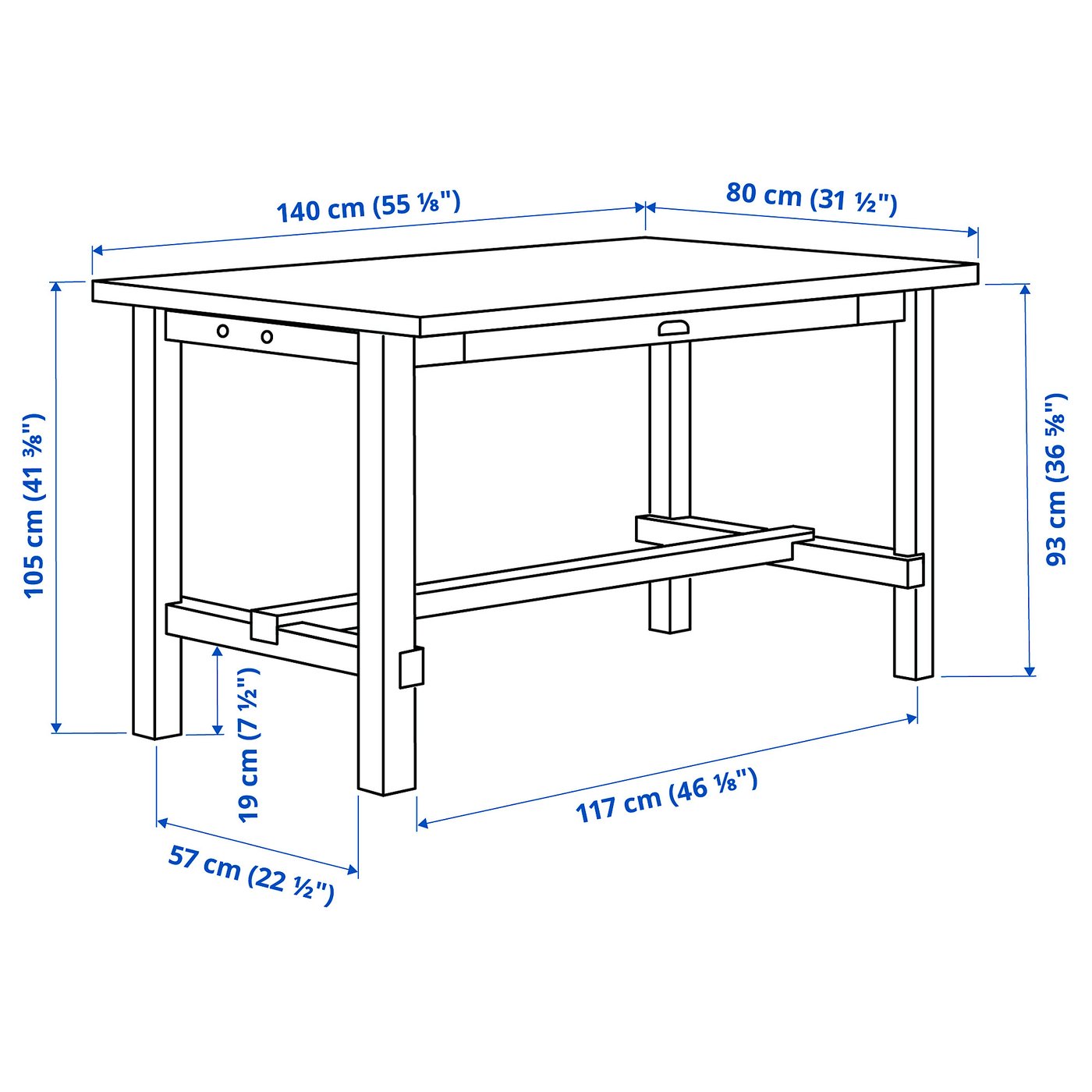 NORDVIKEN / NORDVIKEN bar table and 4 bar stools, white/white