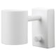 A white NYMÅNE lamp with minimalist design, featuring a cylindrical shade and adjustable arm.