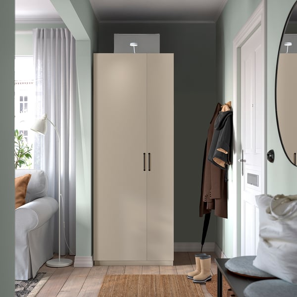 PAX / FORSAND Wardrobe combination, grey-beige/grey-beige, 75x60x201 cm