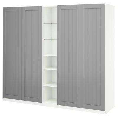 PAX / GULLABERG Wardrobe combination, grey grey/white, 235x60x201 cm