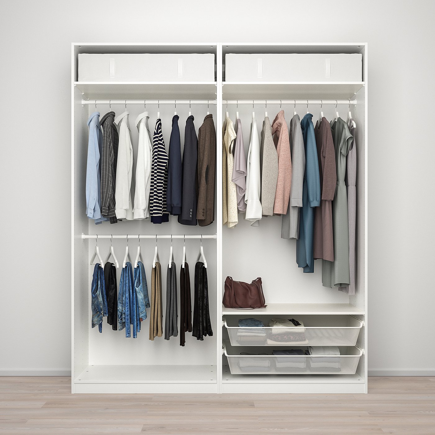Pax Mehamn Auli Wardrobe Combination Double Sided White Mirror Glass 0x66x236 Cm Ikea Belgium