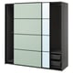 PAX wardrobe - black sliding glass doors, adjustable, soft-close, mesh storage