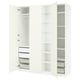 PAX / VIKANES Wardrobe combination, white white/white, 185x60x236 cm