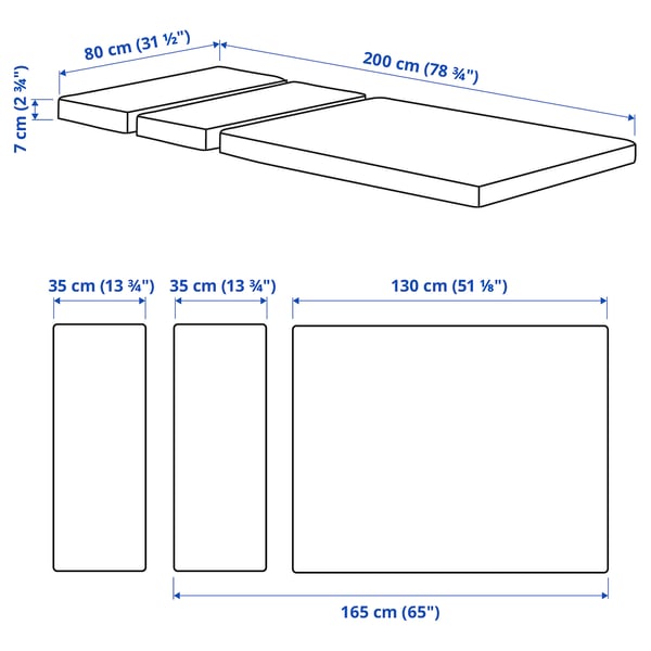Illustration with measurements for the product: PLUTTEN.